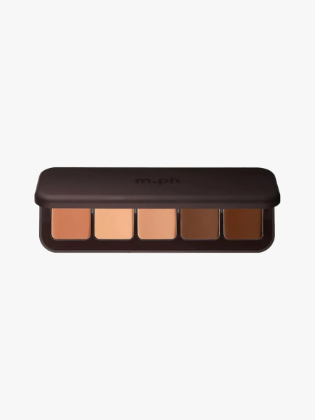 m.ph by Mary Phillips Underpainting Face Highlight & Contour Palette in branded component on a light gray background