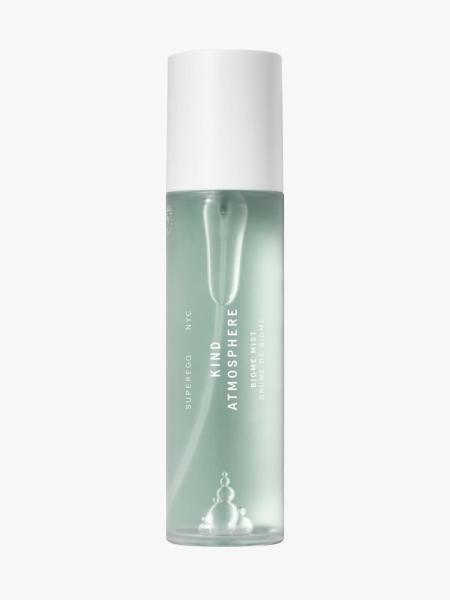 Superegg MicroBiome Mist in branded component on a light gray background