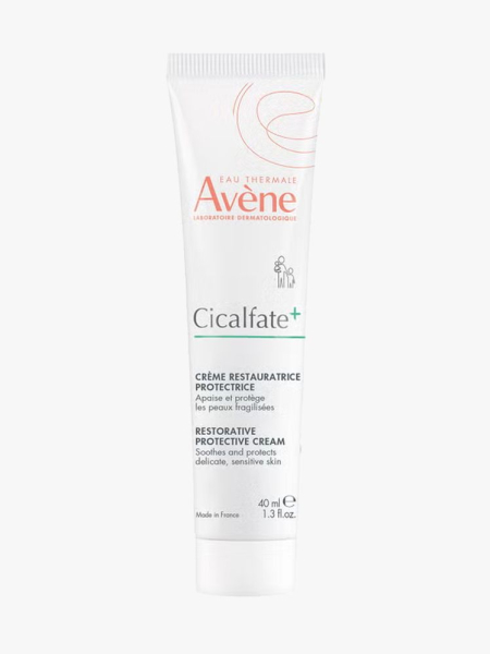 Av&egrave;ne Cicalfate+ Restorative Protective Cream in branded tube component on a light gray background